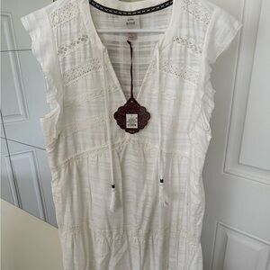 White midi length boho dress